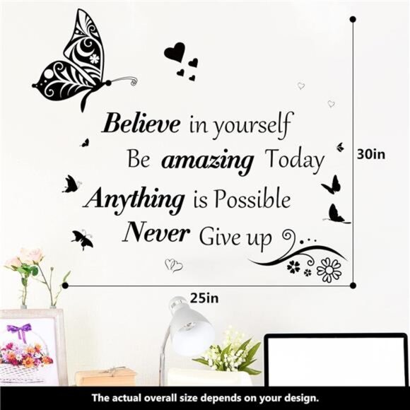 Inspirational Wall Quotes Stickers Motivational Decals Removable Wall Art Decor - Picture 2 of 8